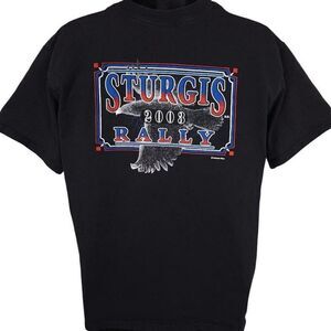 Vintage Sturgis T Shirt Mens Size Large Black Y2K 2003 Black Hills Rally